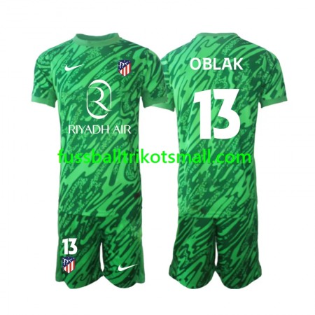 Fußballtrikots Atlético Madrid Jan Oblak 13 Torwart Kinder 2024-2025 Kurzarm Auswärts-trikot kaufen